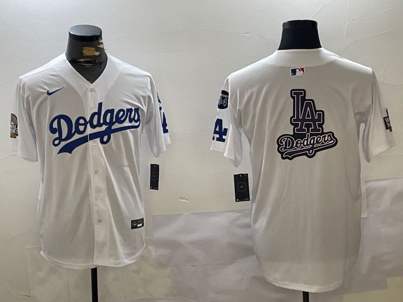 Men Los Angeles Dodgers Blank White Game 2024 Nike MLB Jersey style 11206